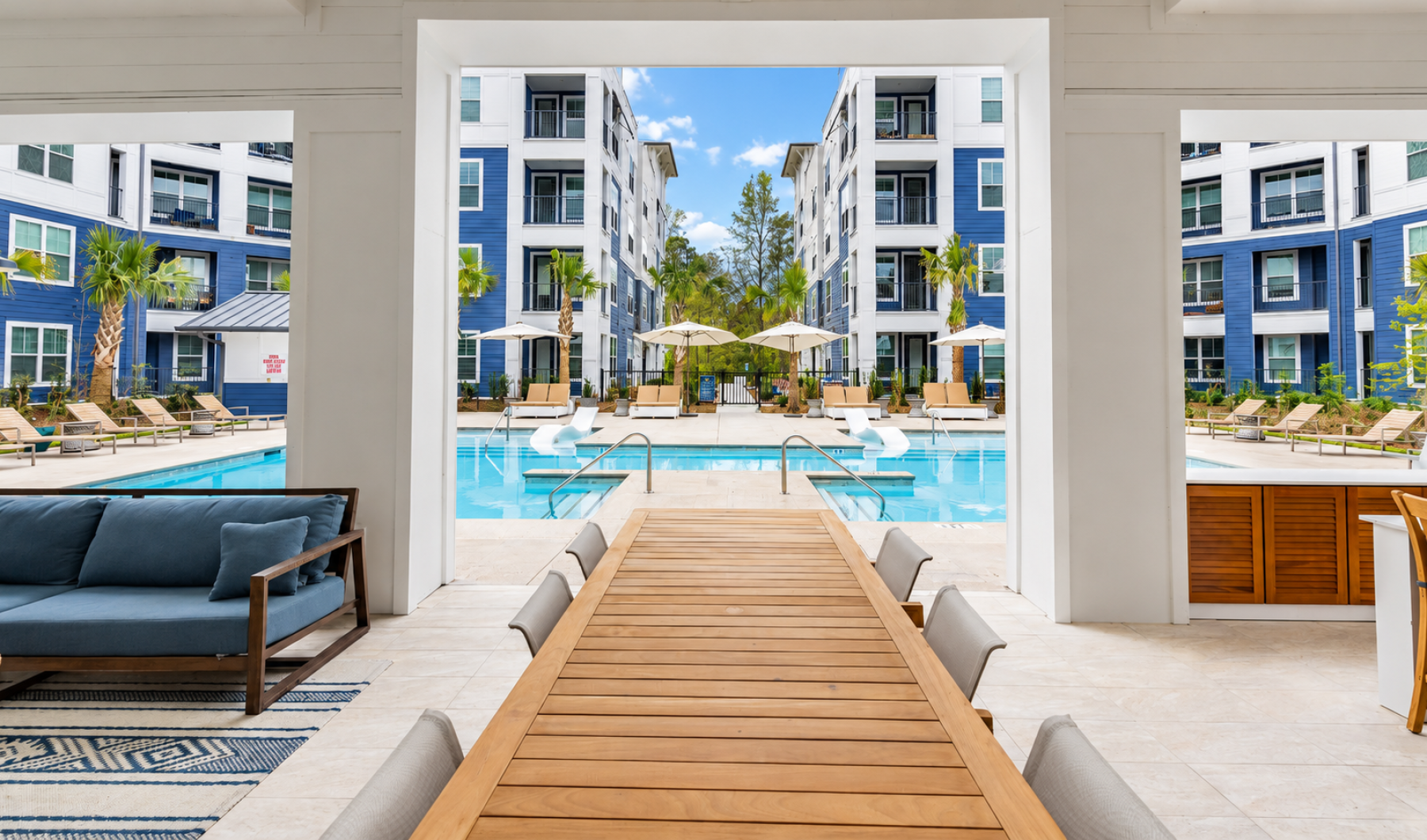 Luxury resort-inspired pool at Atlantic on Main