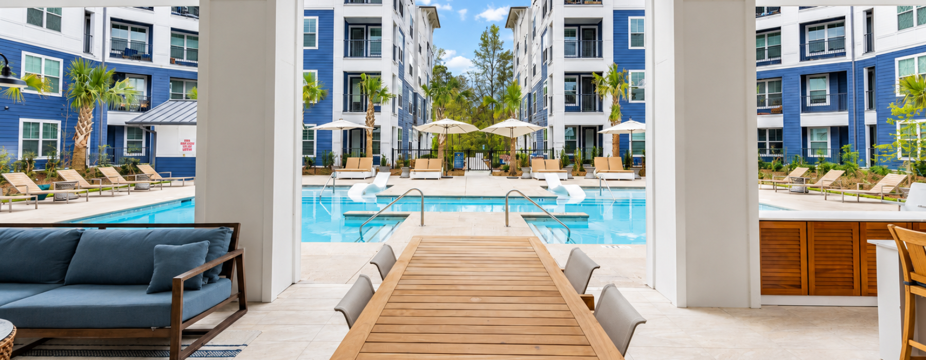 Luxury resort-inspired pool at Atlantic on Main